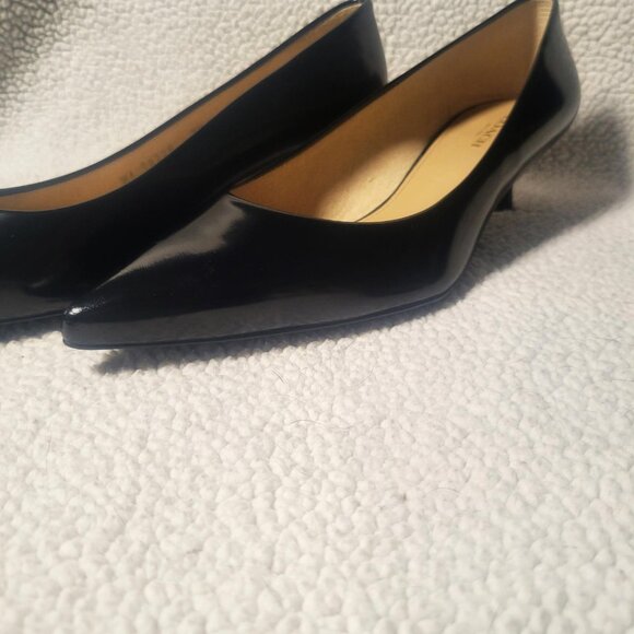 COACH Unipump Black Leather Kitten Heel Pump Classic Luxury - Picture 4 of 9